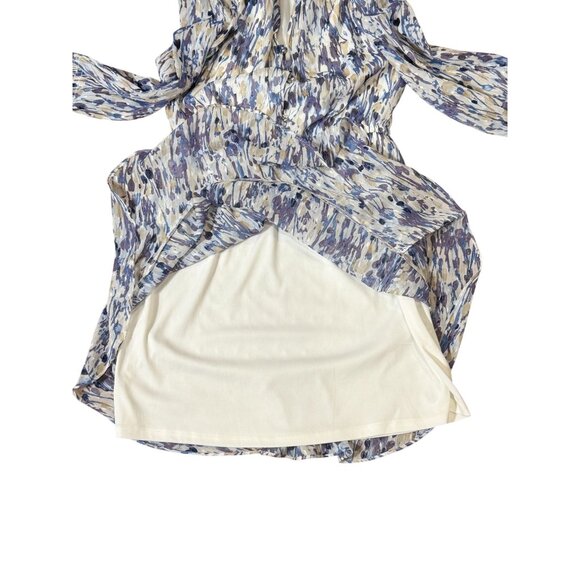 NEW White House Black Market Abstract Floral Dress Blouson Boho 6P White Purple - Picture 12 of 16